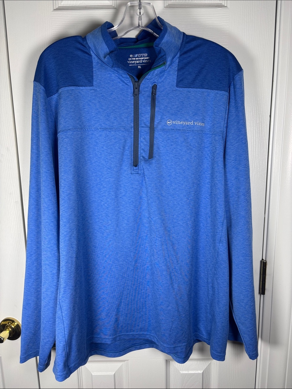 Vineyard Vines Men's On The Go Shep Shirt Royal Blue Half-Zip Pullover XL